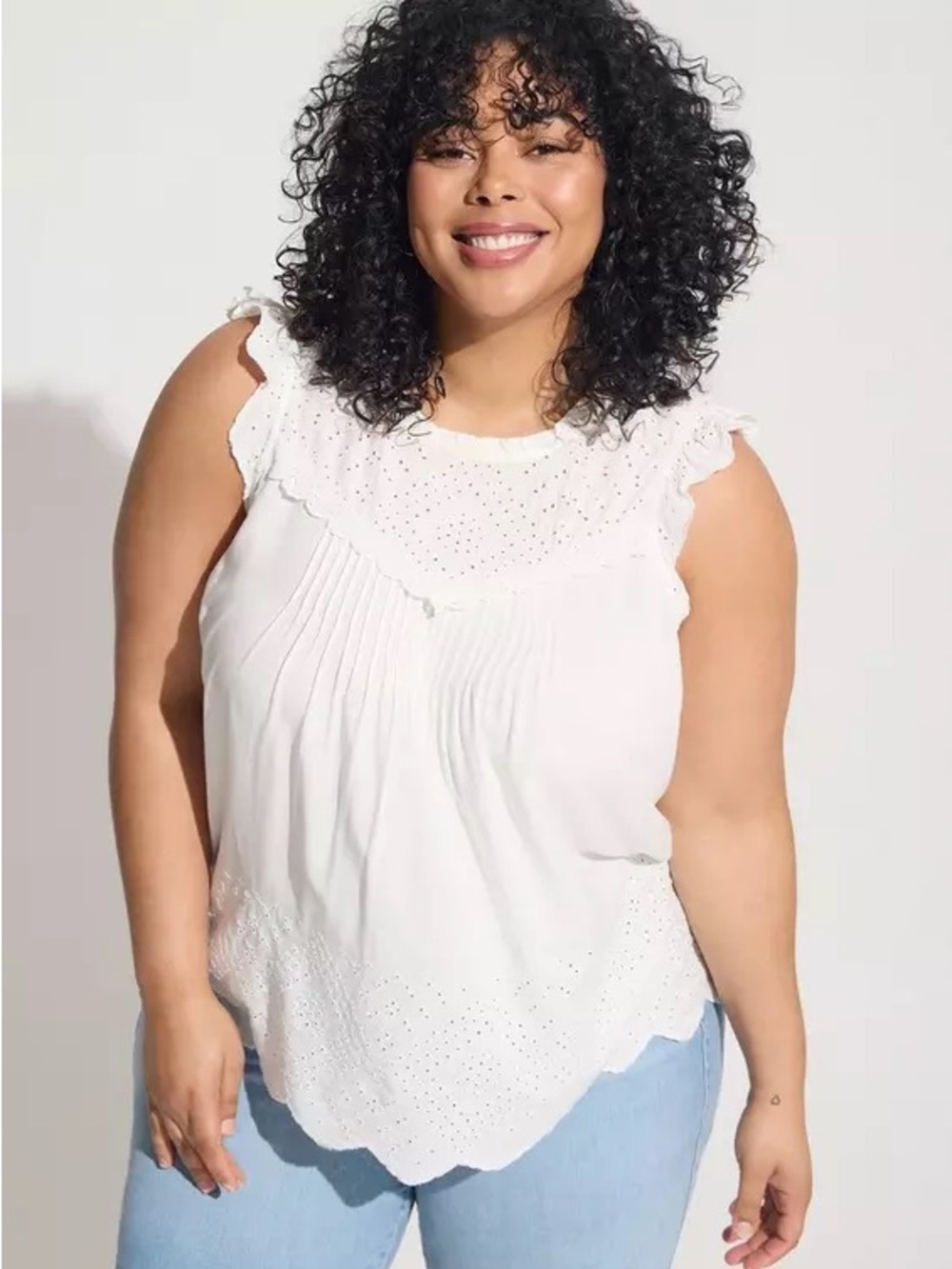 Torrid Top White Eyelet Lace Boho Cottagecore Coquette 6X